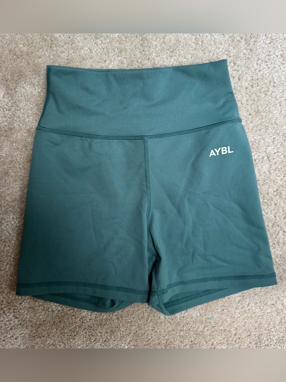 AYBL High-Waist Teal Green Athletic Shorts